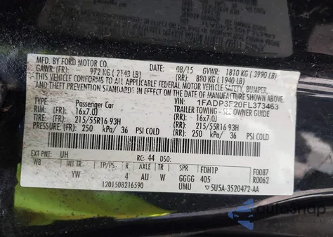 2015 Ford Focus Se из США, поврежденный, VIN 1FADP3F20FL373463